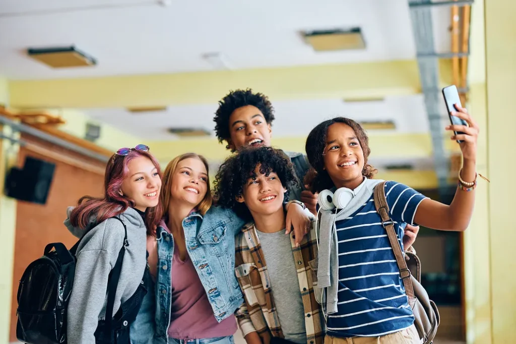 Teens in school in fresno, california.